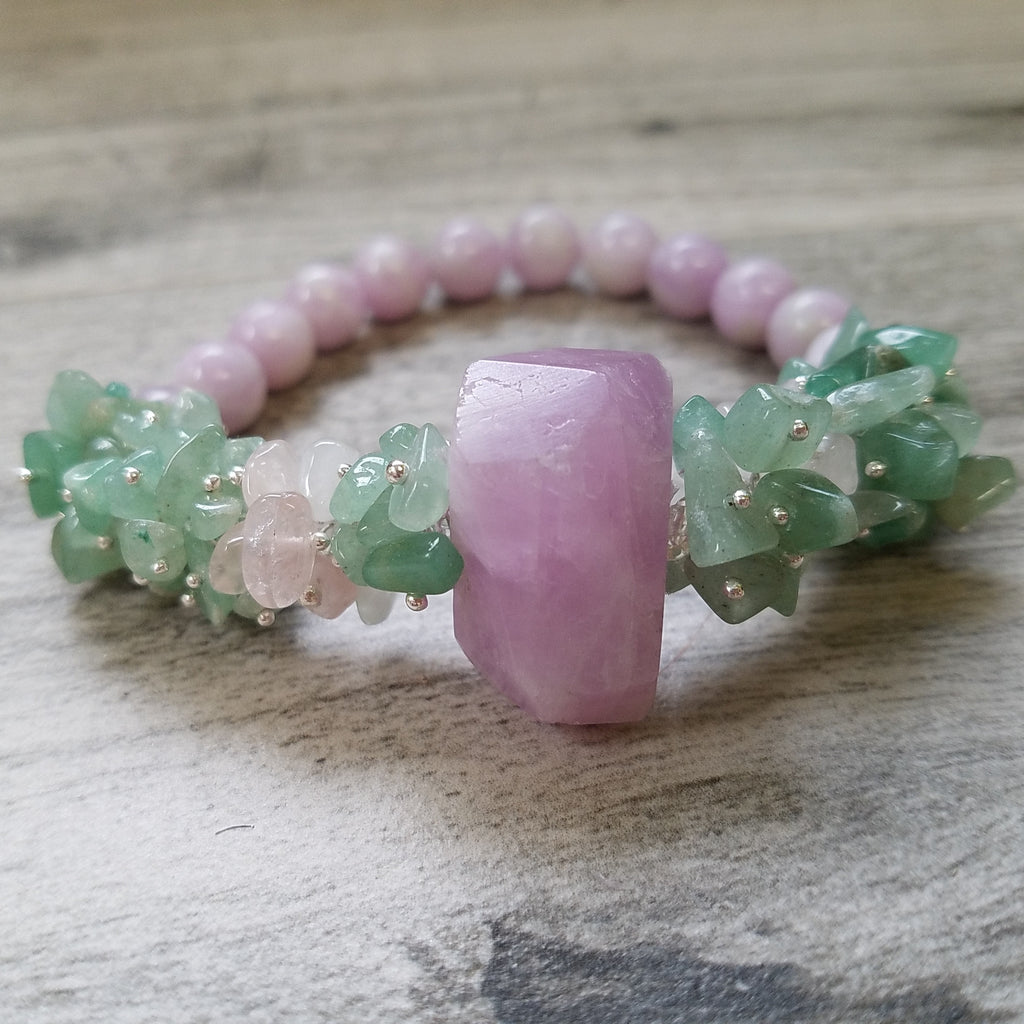 Gift of Love & Gentleness:  Unique Pink Kunzite & Green Aventurine (Available for custom order)