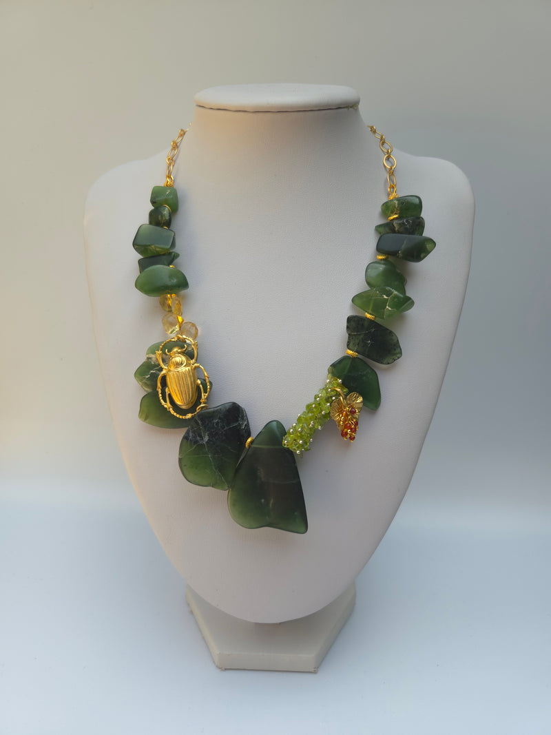 Rarest Luscious Green Serpentine Necklace