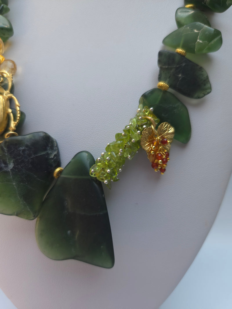 Rarest Luscious Green Serpentine Necklace