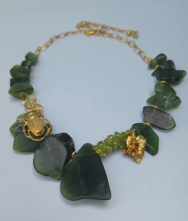 Rarest Luscious Green Serpentine Necklace