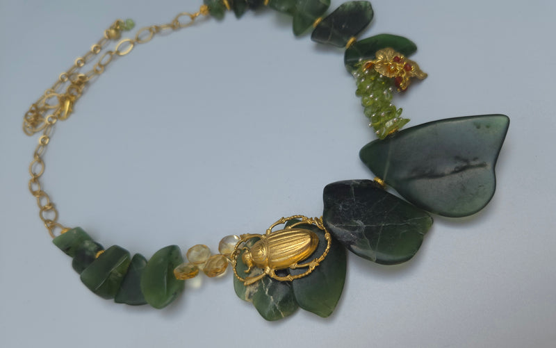 Rarest Luscious Green Serpentine Necklace