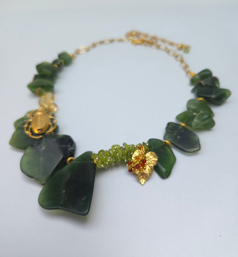 Rarest Luscious Green Serpentine Necklace