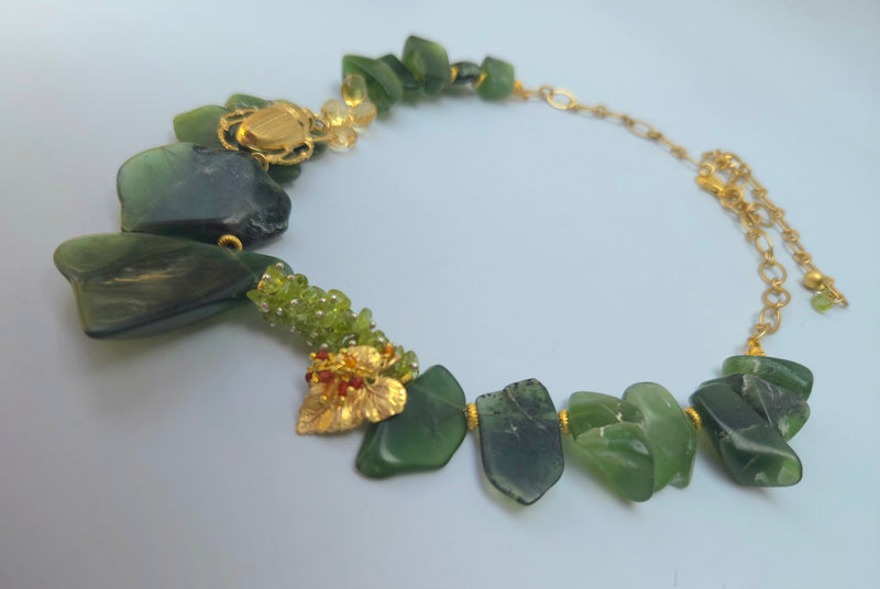 Rarest Luscious Green Serpentine Necklace