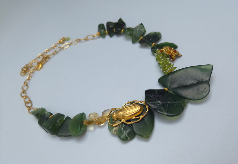 Rarest Luscious Green Serpentine Necklace