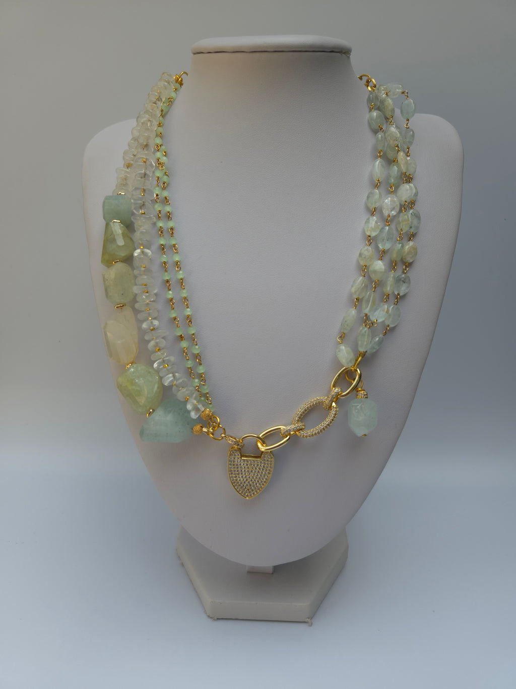 Aquamarine & Chalcedony Dream Necklace