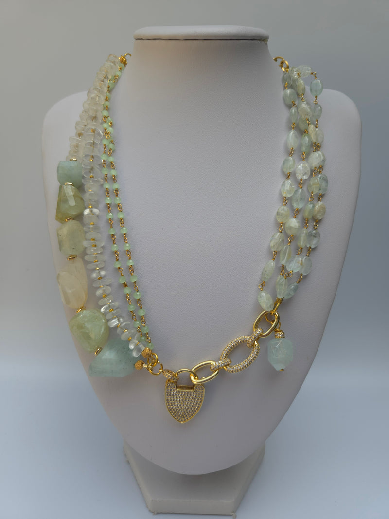 Aquamarine & Chalcedony Dream Necklace