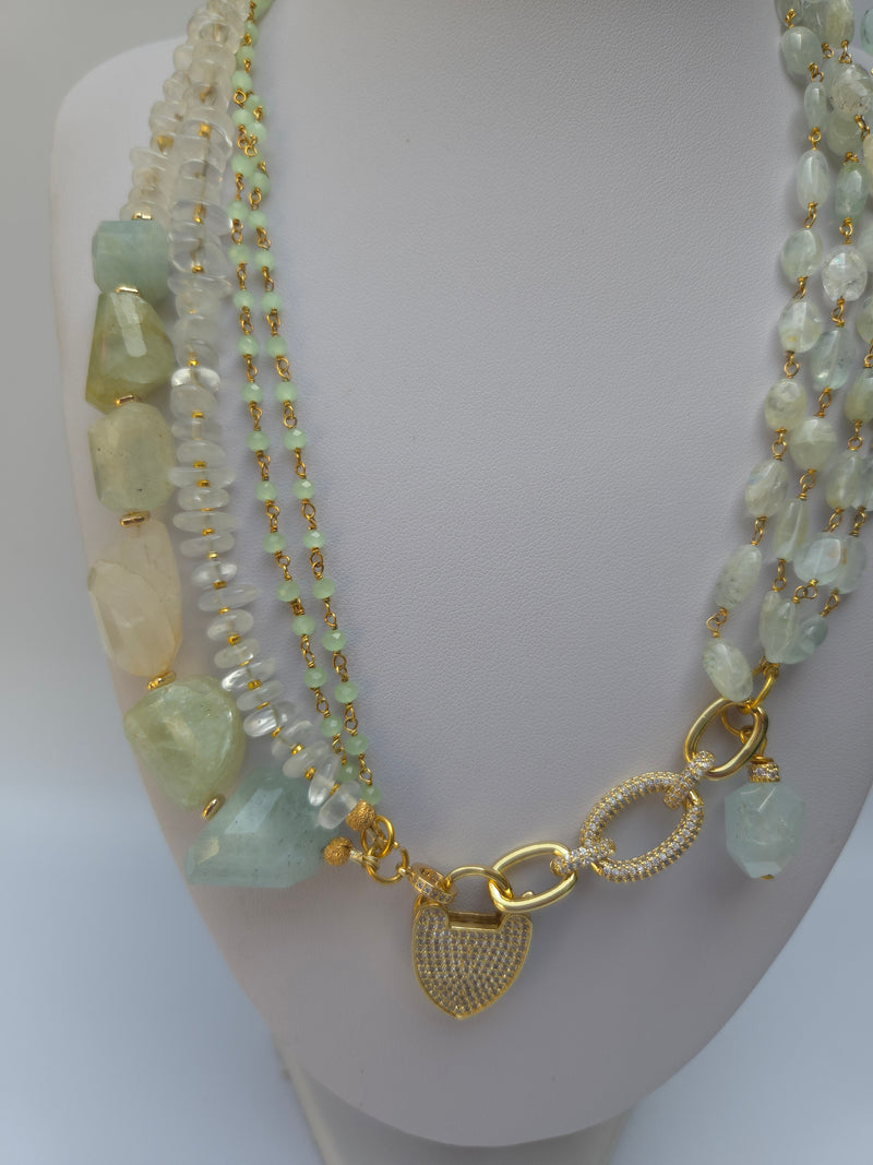 Aquamarine & Chalcedony Dream Necklace