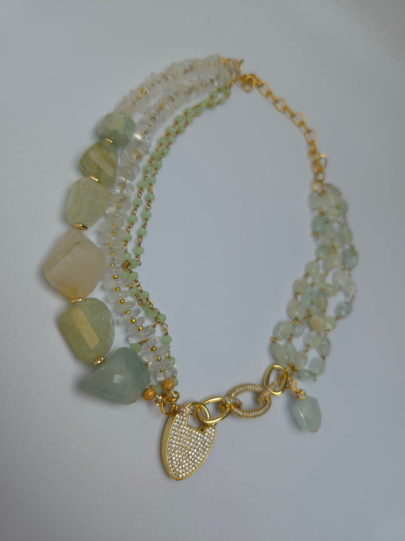 Aquamarine & Chalcedony Dream Necklace