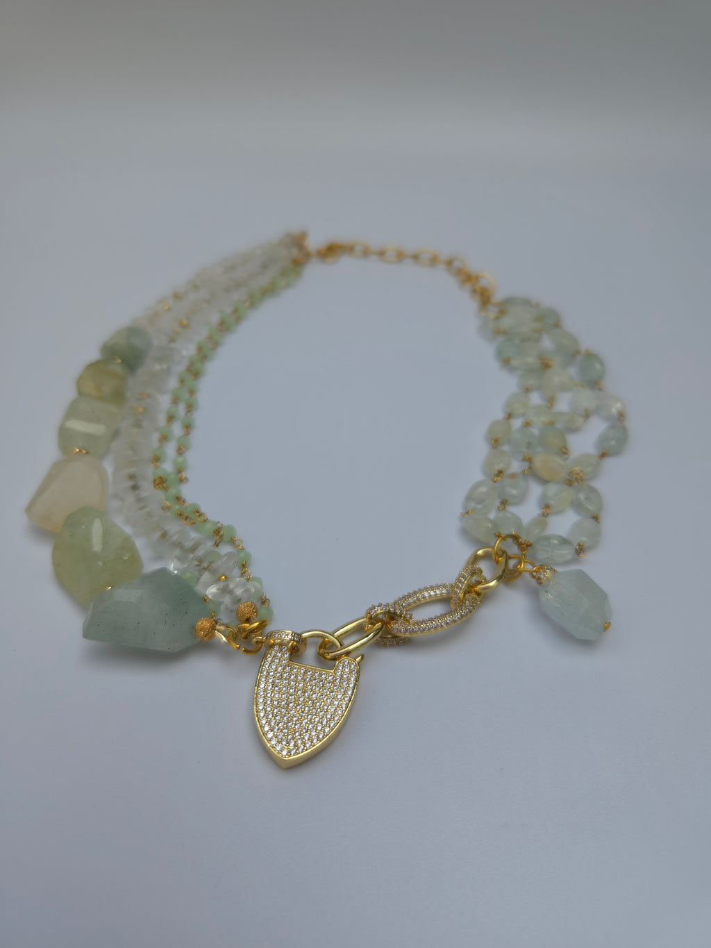 Aquamarine & Chalcedony Dream Necklace