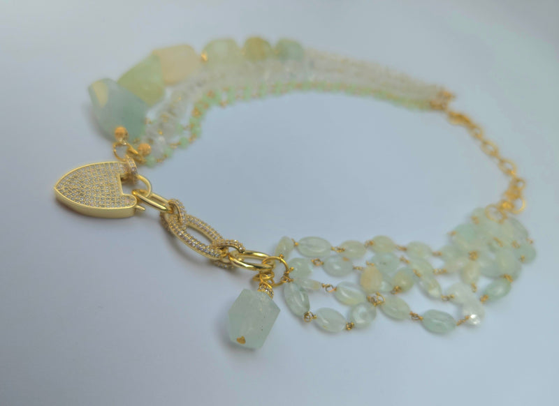 Aquamarine & Chalcedony Dream Necklace