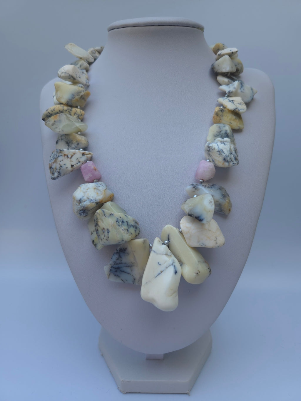 Magical Merlinite and Pink Aragonite Necklace