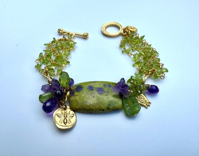 Rare Beauty (Atlantisite, Amethyst & Peridot Bracelet)