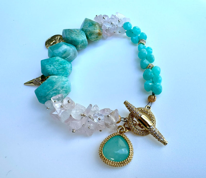 Amazonite & Rose Quartz bracelet