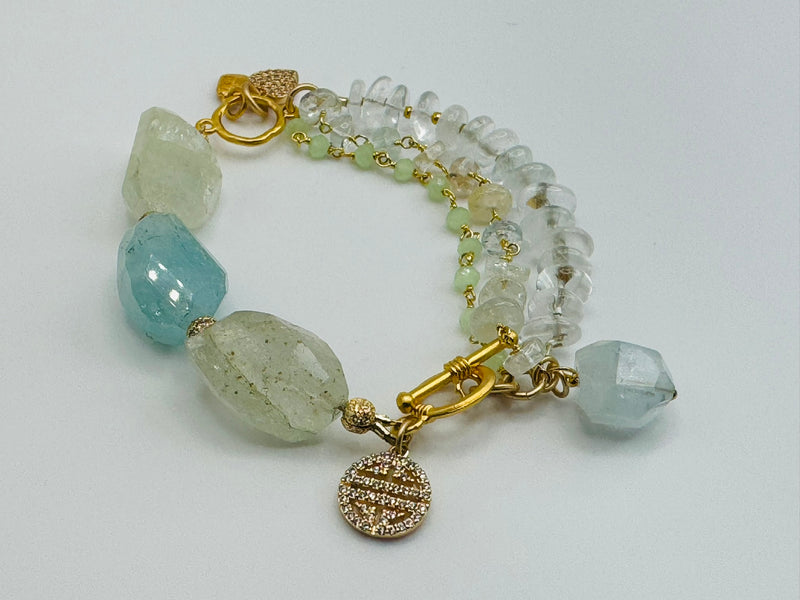 Aquamarine & Chalcedony Bracelet