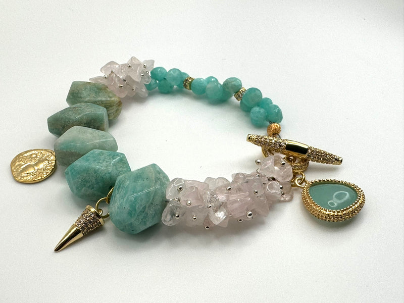 Amazonite & Rose Quartz bracelet