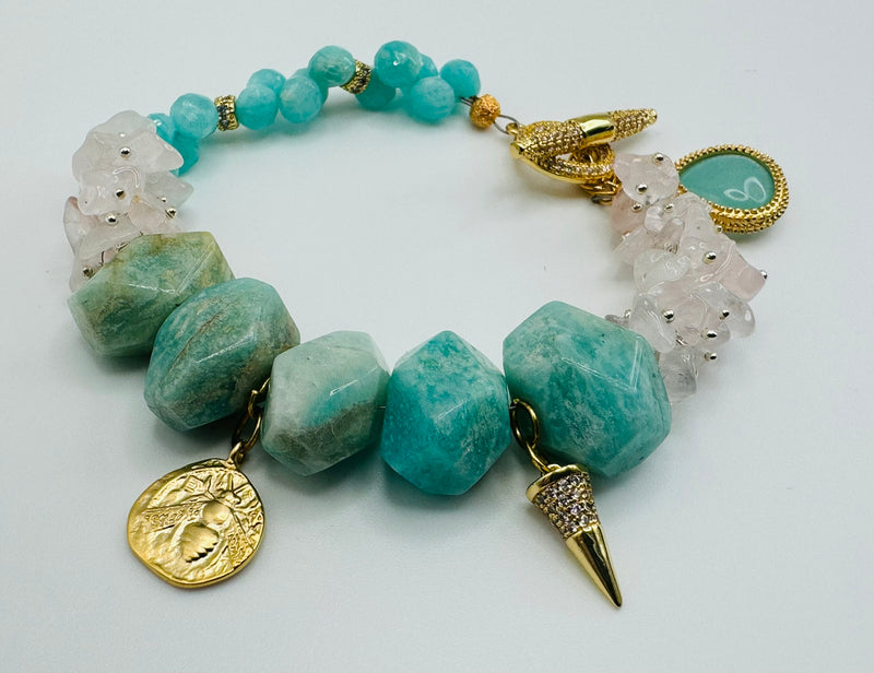 Amazonite & Rose Quartz bracelet