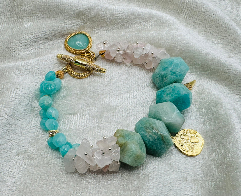 Amazonite & Rose Quartz bracelet