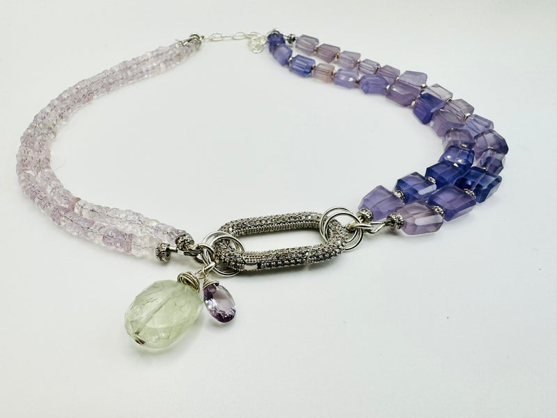 "Lavender Dream" Necklace (Lavender Fluorite & Pink and Green Amethyst)