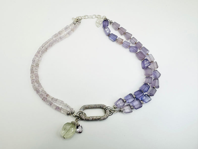 "Lavender Dream" Necklace (Lavender Fluorite & Pink and Green Amethyst)