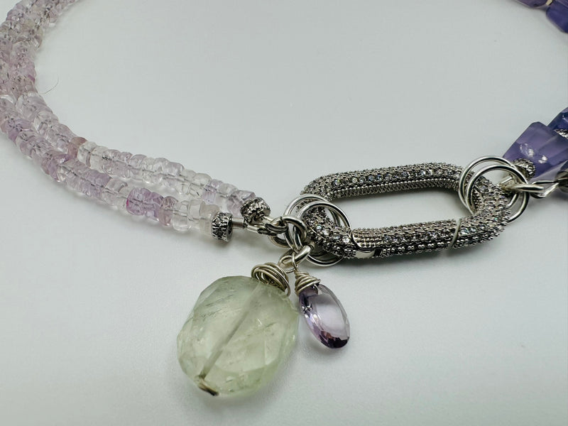 "Lavender Dream" Necklace (Lavender Fluorite & Pink and Green Amethyst)