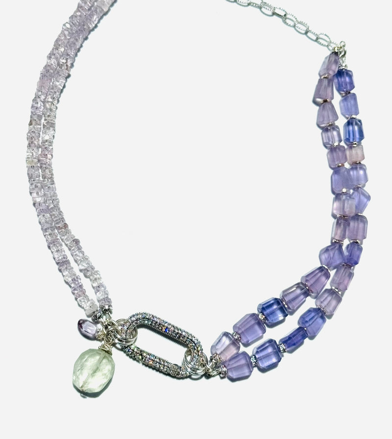 "Lavender Dream" Necklace (Lavender Fluorite & Pink and Green Amethyst)