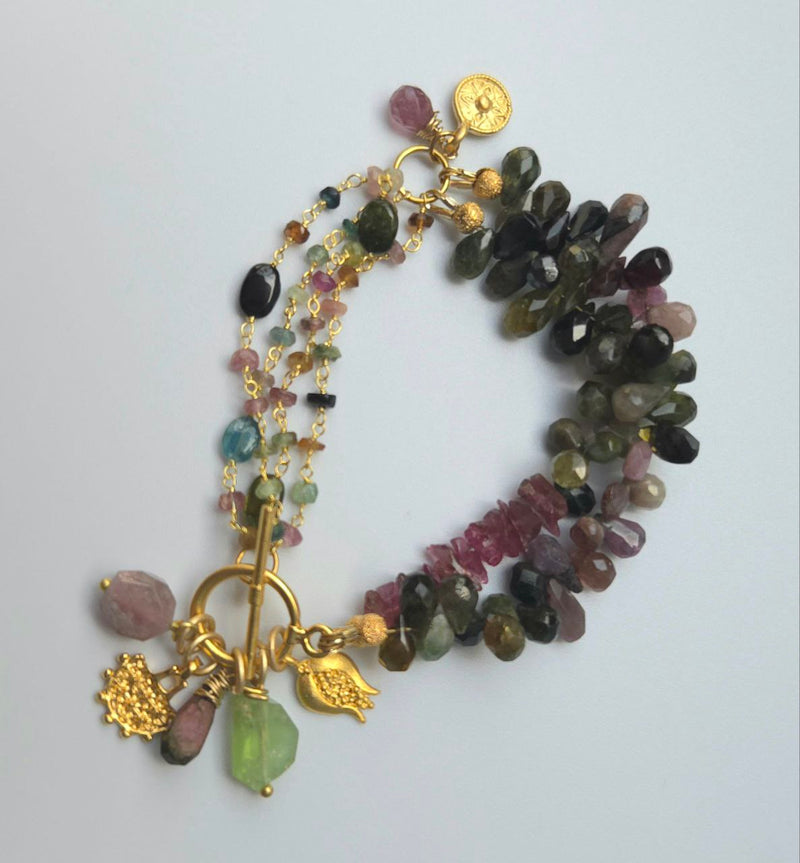 Green & Pink Tourmaline bracelet