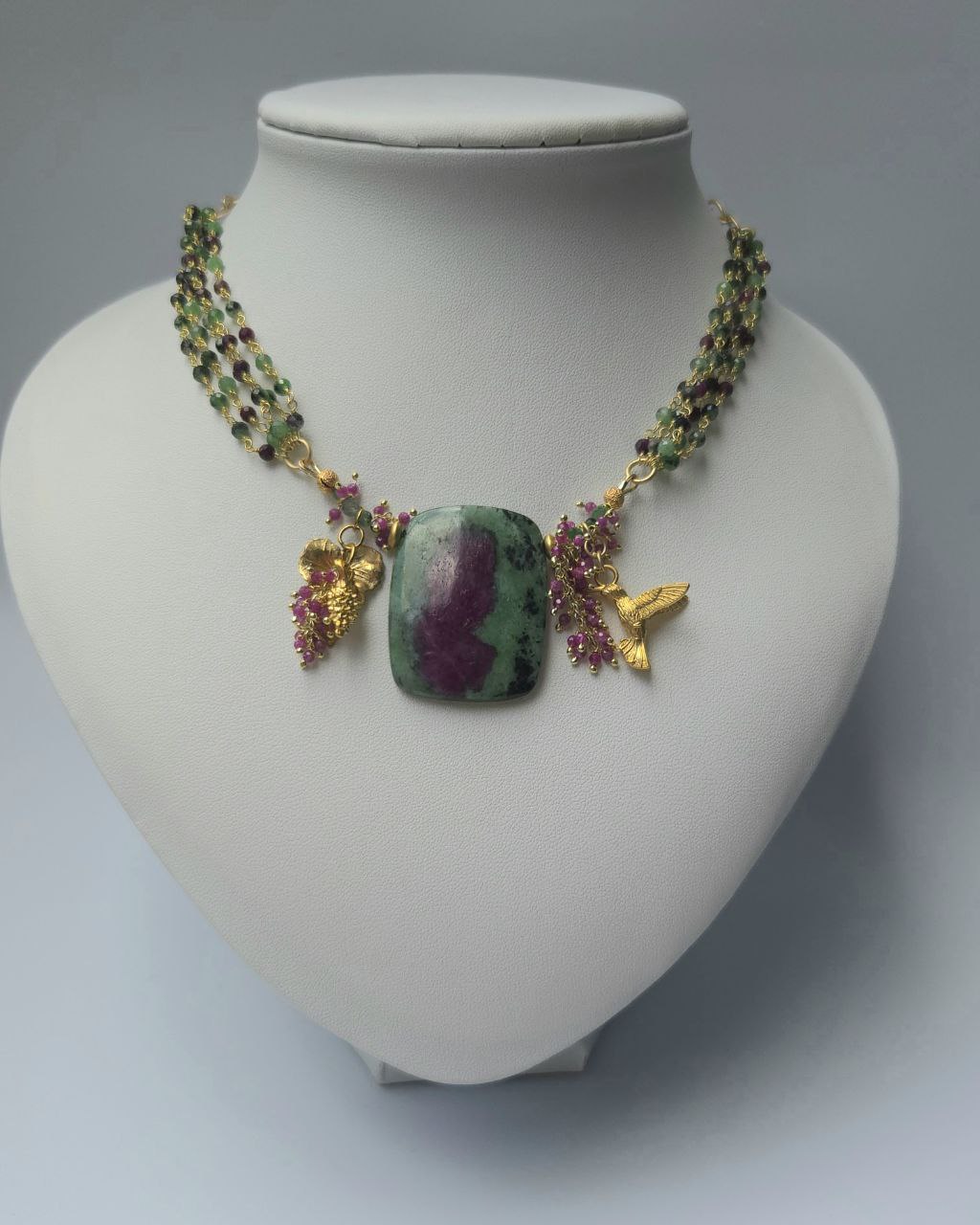 Juicy Ruby and Zoisite Necklace