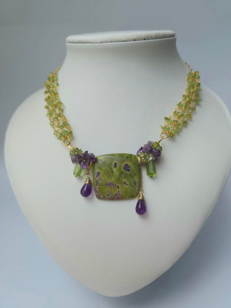 Rarest Luscious Green Serpentine Necklace