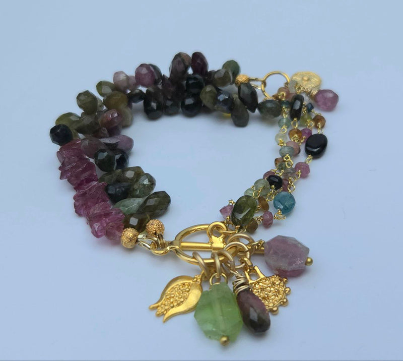 Green & Pink Tourmaline bracelet