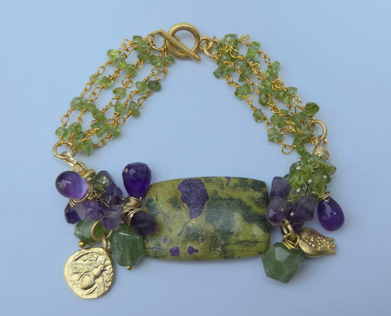 Rare Beauty (Atlantisite, Amethyst & Peridot Bracelet)