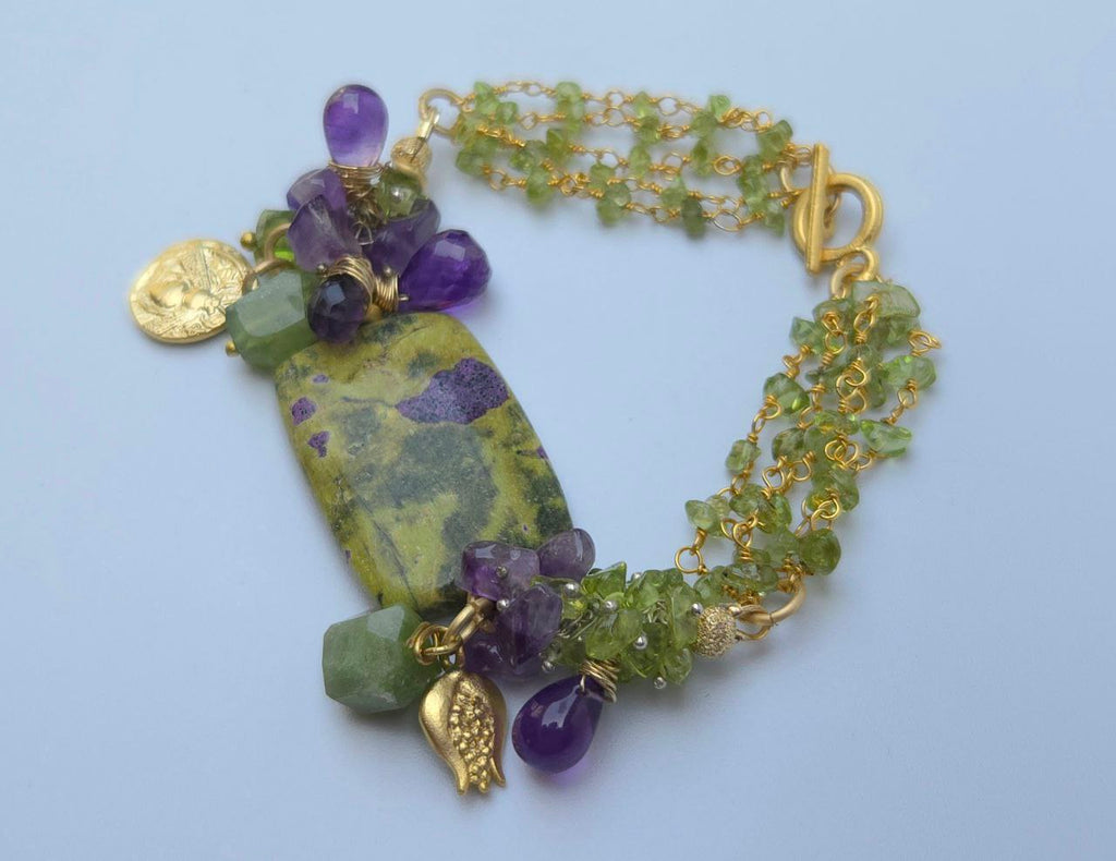 Rare Beauty (Atlantisite, Amethyst & Peridot Bracelet)