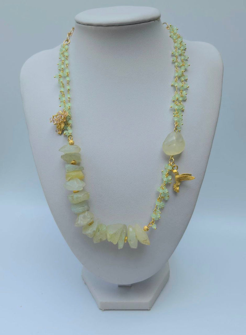 Amazonite & Pink Mangano Calcite Necklace