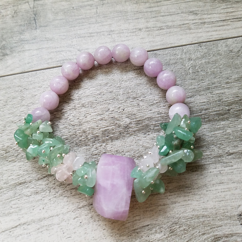 Gift of Love & Gentleness:  Unique Pink Kunzite & Green Aventurine (Available for custom order)